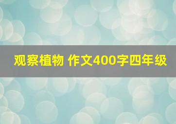 观察植物 作文400字四年级